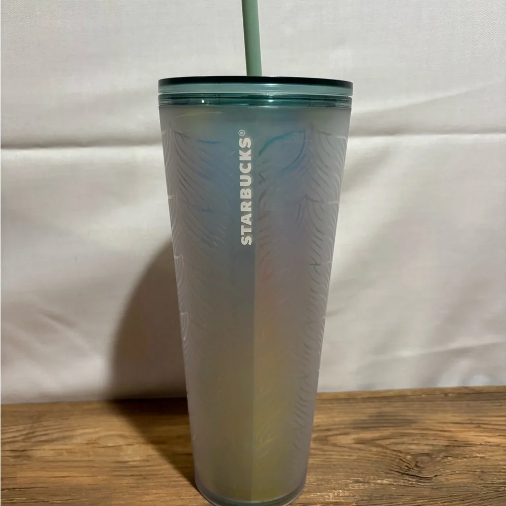 Starbucks Frosted Tumbler with Green Straw‎